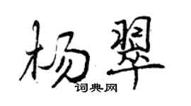 曾慶福楊翠行書個性簽名怎么寫