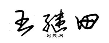 朱錫榮王繼田草書個性簽名怎么寫