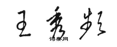 駱恆光王秀頻草書個性簽名怎么寫