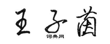 駱恆光王子茵行書個性簽名怎么寫