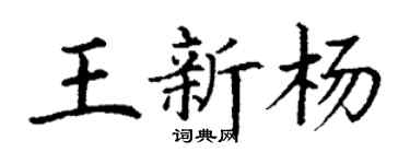 丁謙王新楊楷書個性簽名怎么寫