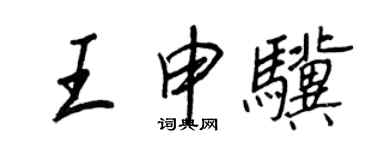 王正良王申驥行書個性簽名怎么寫