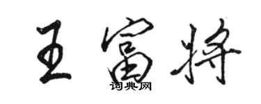 駱恆光王富將行書個性簽名怎么寫