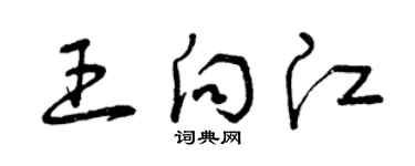曾慶福王向江草書個性簽名怎么寫