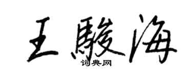 王正良王駿海行書個性簽名怎么寫