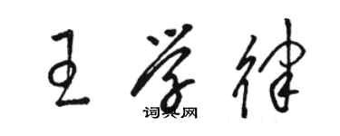 駱恆光王學律草書個性簽名怎么寫