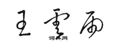 駱恆光王雲雨草書個性簽名怎么寫