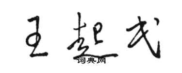 駱恆光王起民草書個性簽名怎么寫