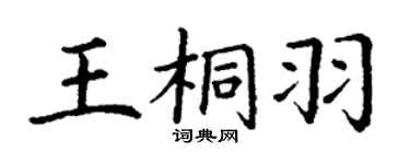 丁謙王桐羽楷書個性簽名怎么寫