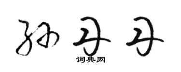 駱恆光孫丹丹草書個性簽名怎么寫