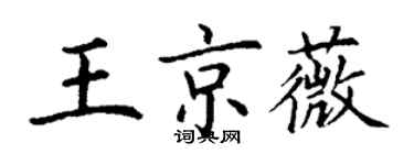 丁謙王京薇楷書個性簽名怎么寫