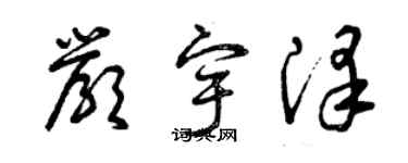 曾慶福嚴宇澤草書個性簽名怎么寫