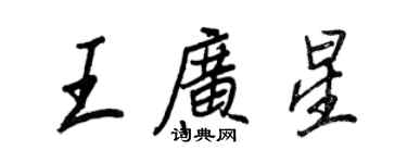 王正良王廣星行書個性簽名怎么寫