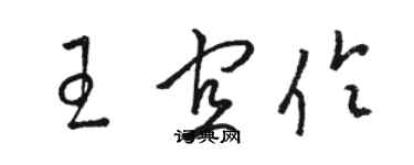 駱恆光王宜伶草書個性簽名怎么寫