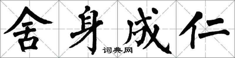 翁闓運捨身成仁楷書怎么寫