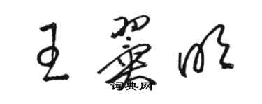 駱恆光王翼明草書個性簽名怎么寫