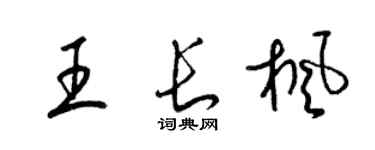 梁錦英王長楓草書個性簽名怎么寫