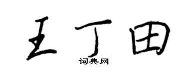 王正良王丁田行書個性簽名怎么寫
