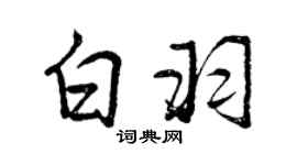 曾慶福白羽行書個性簽名怎么寫