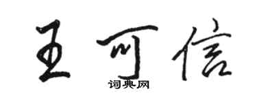 駱恆光王可信行書個性簽名怎么寫