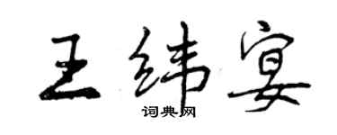 曾慶福王緯宴行書個性簽名怎么寫