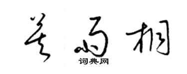 梁錦英莫雨桐草書個性簽名怎么寫