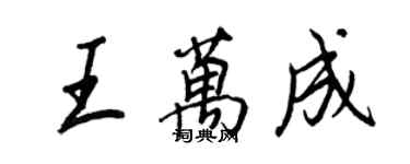 王正良王萬成行書個性簽名怎么寫