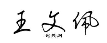 梁錦英王文佩草書個性簽名怎么寫