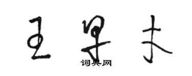 駱恆光王早才草書個性簽名怎么寫