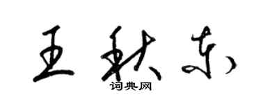梁錦英王秋東草書個性簽名怎么寫