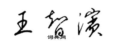 梁錦英王智濱草書個性簽名怎么寫