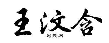 胡問遂王汶含行書個性簽名怎么寫