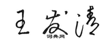 駱恆光王發清草書個性簽名怎么寫