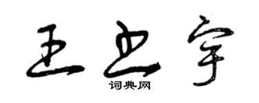 曾慶福王書宇草書個性簽名怎么寫