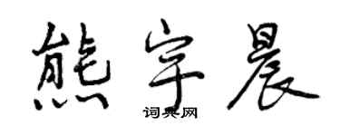 曾慶福熊宇晨行書個性簽名怎么寫