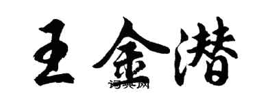 胡問遂王金潛行書個性簽名怎么寫