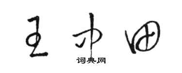 駱恆光王中田草書個性簽名怎么寫