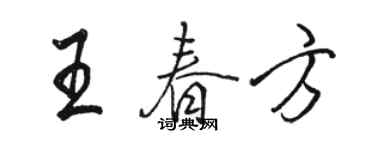 駱恆光王春方行書個性簽名怎么寫