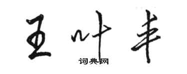 駱恆光王葉豐行書個性簽名怎么寫