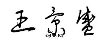 曾慶福王景盛草書個性簽名怎么寫