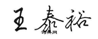 駱恆光王泰裕行書個性簽名怎么寫
