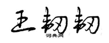 曾慶福王韌韌草書個性簽名怎么寫