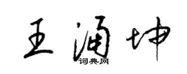 梁錦英王涌坤草書個性簽名怎么寫