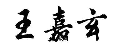 胡問遂王嘉玄行書個性簽名怎么寫