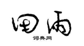 曾慶福田雨草書個性簽名怎么寫