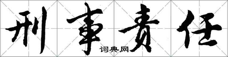 胡問遂刑事責任行書怎么寫