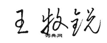 駱恆光王牧銳草書個性簽名怎么寫