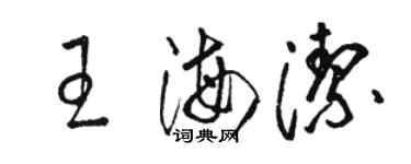 駱恆光王海潔草書個性簽名怎么寫