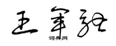 曾慶福王軍馳草書個性簽名怎么寫