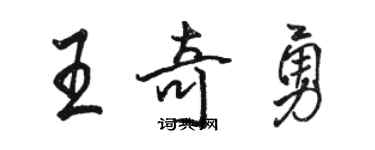 駱恆光王奇勇行書個性簽名怎么寫